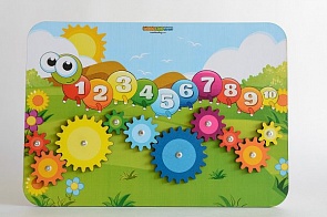 Бизиборд деревянный шестеренки Веселая гусеница (Woodland, 116102)